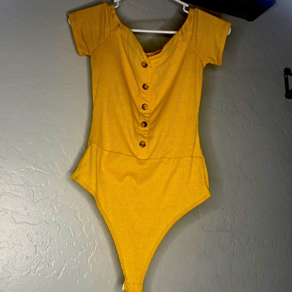 Yellow Over Shoulder BodySuit